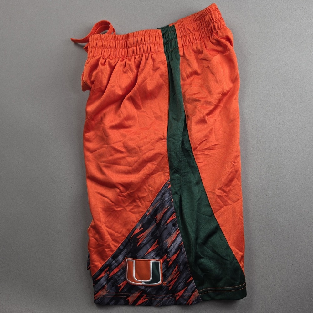 Miami Hurricanes Colosseum Basketball Shorts Mens Medium Orange Green NCAA Print